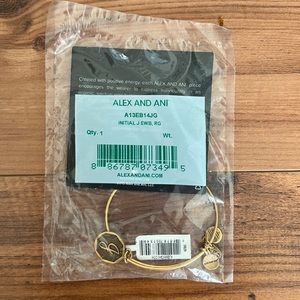 Brand New Alex and Ani initial “J” bracelet in gold